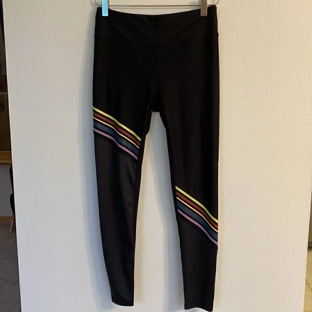 Splendid Studio Core Strip Leggings Black Size Small